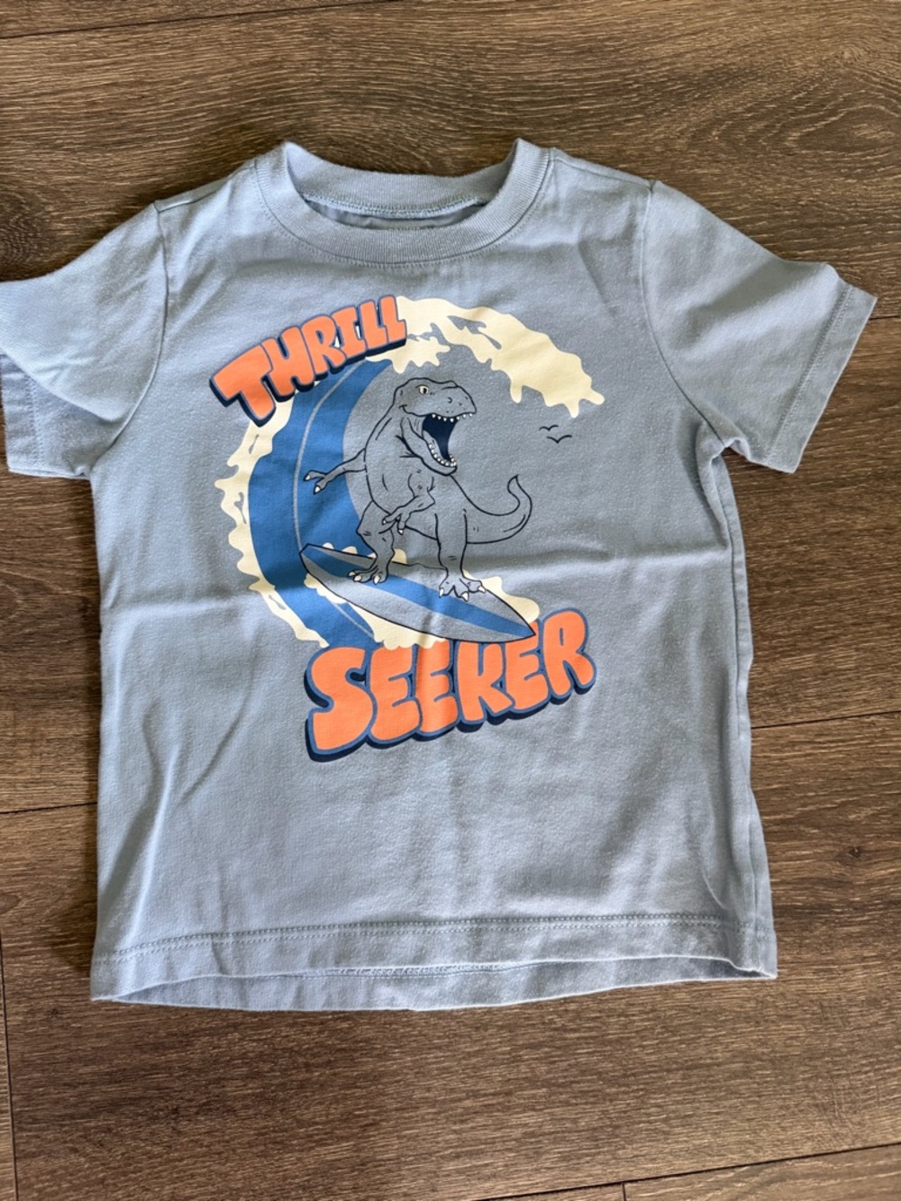Sz 3t Thrill Seeker Blue Dino Surf T-Shirt - Kids